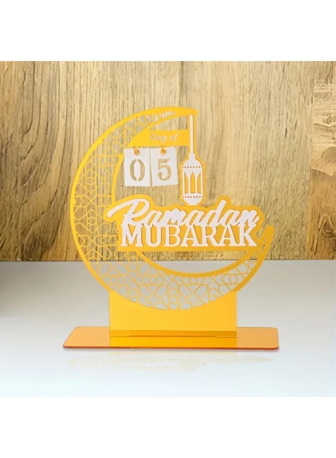 زينة طاولة أكريليك لعد تنازلي لرمضان – تقويم مكتبي إسلامي لرمضان مبارك - Image 5